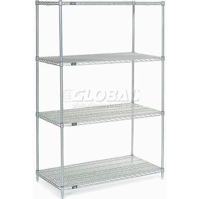 Nexelate® Silver Epoxy Wire Shelving Starter 48"W x 30"D x 74"H