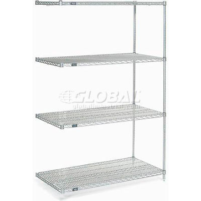 Nexelate® Silver Epoxy Wire Shelving Add-On 48"W x 36"D x 74"H