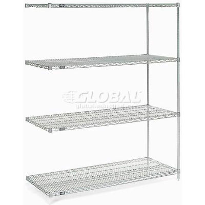 Nexelate® Silver Epoxy Wire Shelving Add-On 60"W x 36"D x 74"H