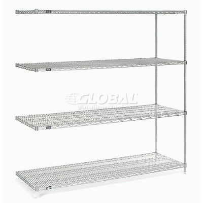Nexelate® Silver Epoxy Wire Shelving Add-On 72"W x 36"D x 74"H
