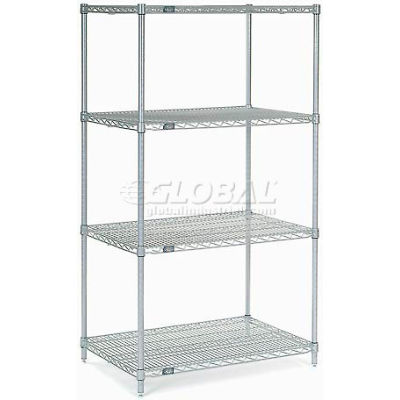 Nexelate® Silver Epoxy Wire Shelving Starter 60"W x 36"D x 86"H