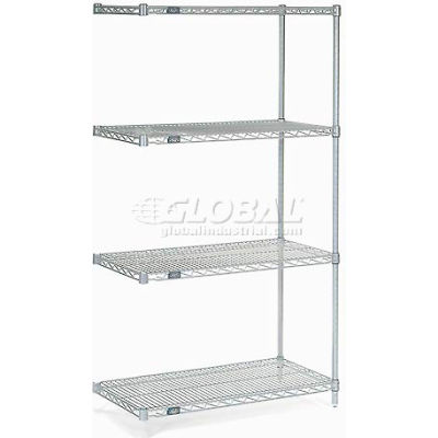 Nexelate® Silver Epoxy Wire Shelving Add-On 48"W x 30"D x 86"H