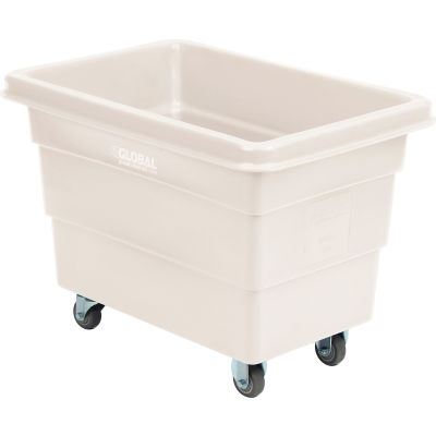 Global Industrial™ Plastic Bulk Box Truck, 6 Bushel, direct mount base White