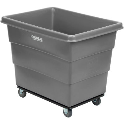 Global Industrial™ Plastic Bulk Box Truck, 12 Bushel, Steel Chassis Base Gray