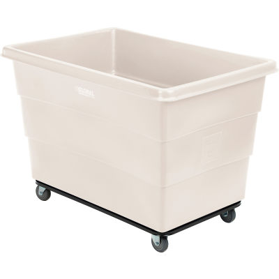 Global Industrial™ Plastic Bulk Box Truck, 20 Bushel, Steel chassis Base White
