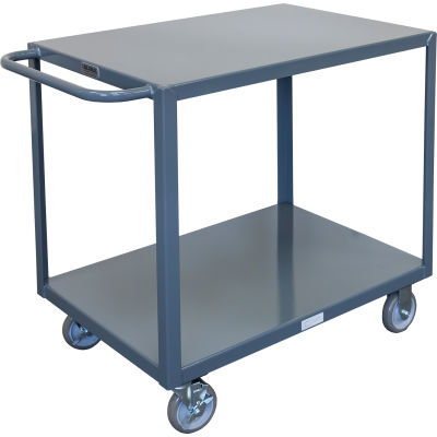 Global Industrial™ Welded Steel Utility Cart, 2 Flush Shelves, 18