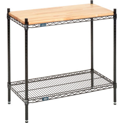 Nexel® Black Epoxy Display Unit - 36"W x 18"D x 34"H - 2 Tier