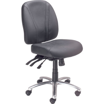 Interion® Multifunction Chair With Mid Back, Leather, Black