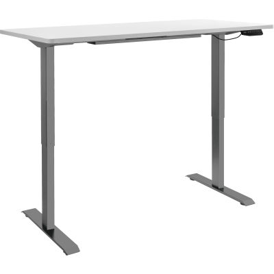 Interion® Electric Height Adjustable Standing Desk, 60"W x 30"D, White W/ Gray Base