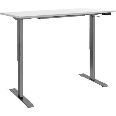 Interion® Electric Height Adjustable Standing Desk, 60"W x 24"D, White W/ Gray Base