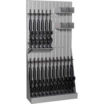 Datum ArgosRACK Gun Open Rack AWR83-18R4B - Holds 18 Rifles 42"W x 15"D x 83"H Battleship Gray