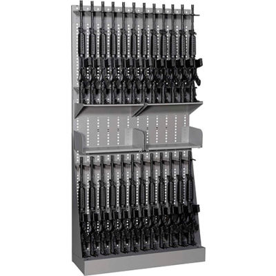 Datum ArgosRACK Gun Open Rack AWR83-24R-1 - 24 Rifles w/2 Half Shelves 42"Wx15"Dx83"H Desert Sand