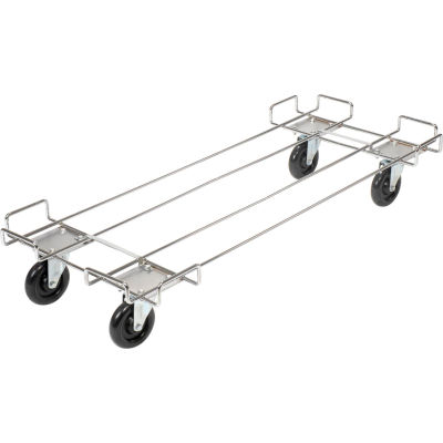 Global Industrial Wire Rack Accessory 48 x 20 Dolly Base - 5 Poly Swivel Casters For 48"W Bins