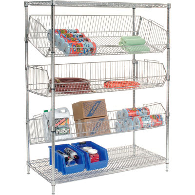 Adjustable Wire Bin Rack - 36"W x 18"D x 63"H