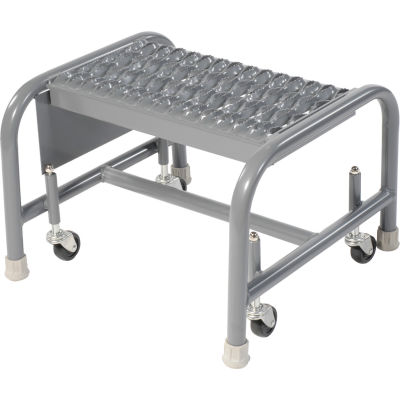 Grip 16"W 1 Step Steel Rolling Ladder 10"D Top Step - WLSR001162