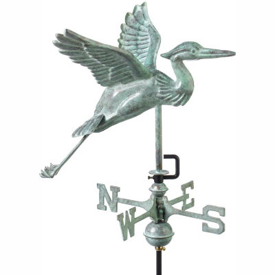 Good Directions Blue Heron Garden Weathervane, Blue Verde Copper w/Roof Mount