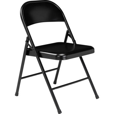 Interion® Steel Folding Chair - Black - Pkg Qty 4