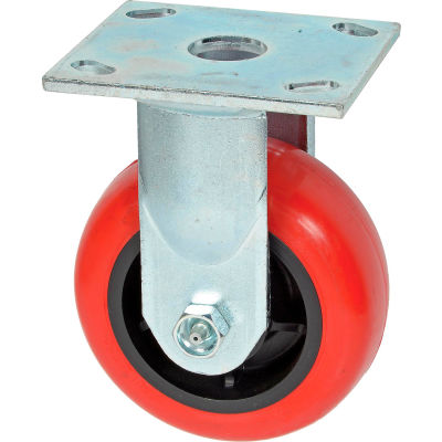 Faultless Rigid Plate Caster 3498-5 5" Polyurethane Wheel