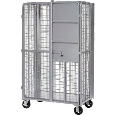 Global Industrial Fold-Up Security Truck, Gray, 27"W x 44-1/3"L x 76"H, 2000 Lb. Capacity