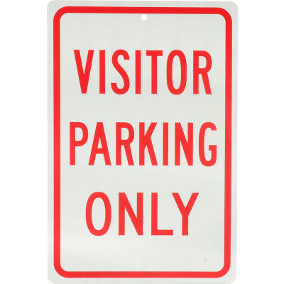 Global Industrial™ Aluminum Sign - Visitor Parking Only - .063" Thick, 932136