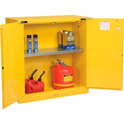 Justrite Flammable Cabinet With Self Close Double Door 30 Gallon