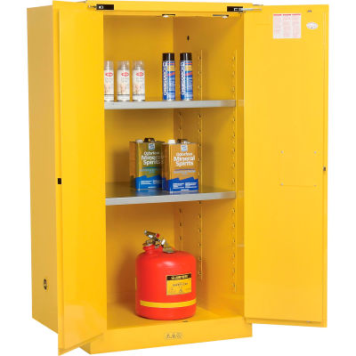 flammable cabinet cabinets osha justrite gallon self double door close globalindustrial storage