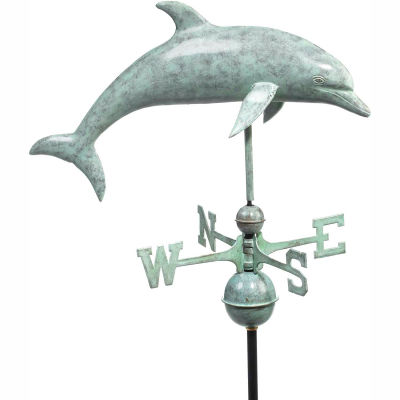 Good Directions Dolphin Weathervane, Blue Verde Copper