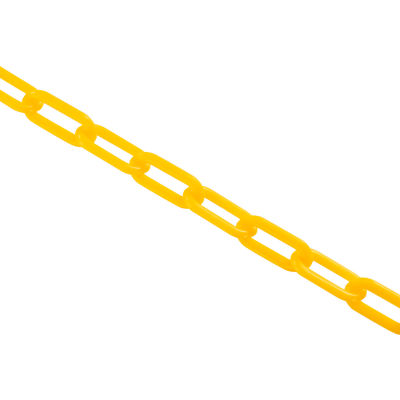 Global Industrial Plastic Chain Barrier, 1-1/2"x50'L, Yellow