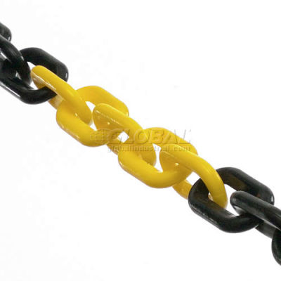 Global Industrial™ Plastic Chain Barrier, 1-1/2"x50'L, Yellow/Black