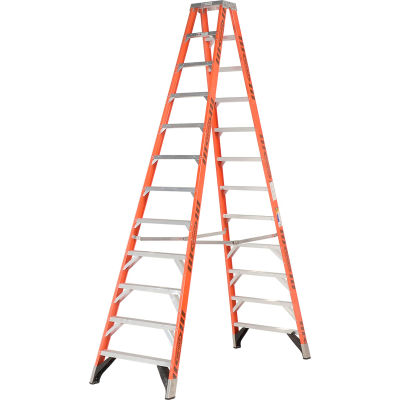 Werner 12' Dual Access Fiberglass Step Ladder 375 lb. Cap - T7412