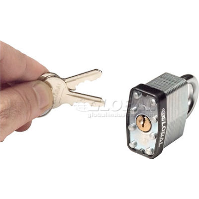 General Security Laminated Steel Padlock with Bumper and Two Keys - Keyed Differently