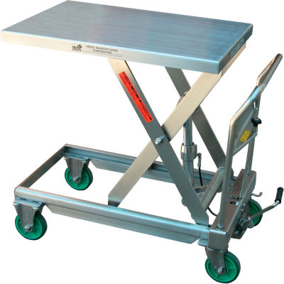 Stainless Steel Mobile Scissor Lift Table CART-550-SS 550 Lb. Capacity ...