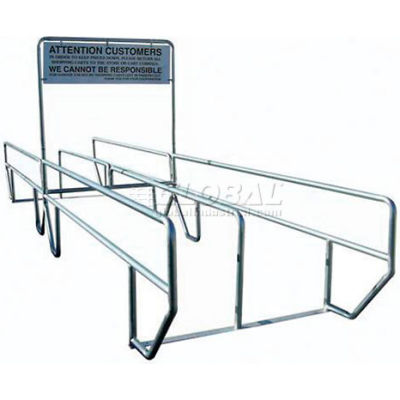VersaCart Dual Access Double Outdoor Shopping Cart Corral with Divider 24'L x 60"W