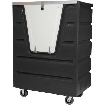 Dandux Black Recycled Plastic Hopper Front Security Bulk Truck 512560SX 58 Cu. Ft. Cap.