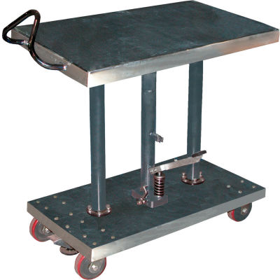 Stainless Steel Hydraulic Post Lift Table HT-10-2036A-PSS 20x36 1000 Lb.