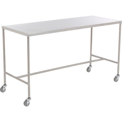 AERO Stainless Steel Instrument Table with H-Brace, 20"L x 16"W x 34"H