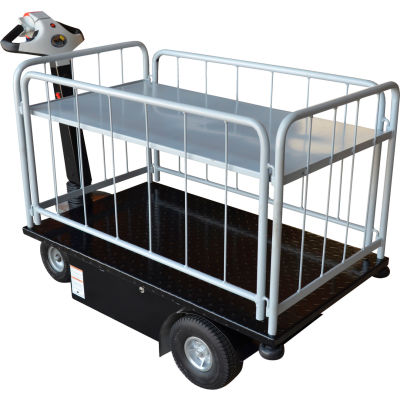 2 Shelf Battery Powered Traction Drive Platform Truck 500 Lb. Cap.