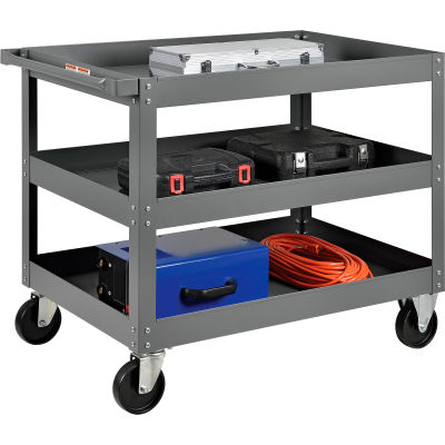 steel shelf tray deep cart 36x24 lb capacity carts industrial global trucks globalindustrial wx36 lbs shelves cap handling material