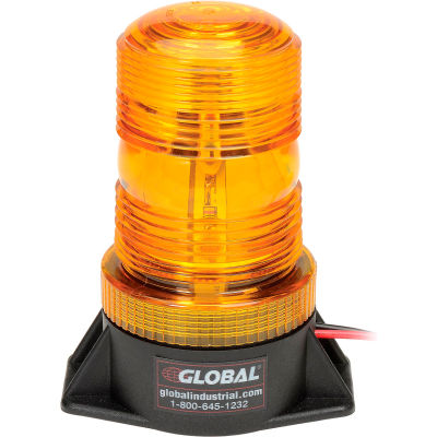 High-Profile Amber LED Permanent Mount Forklift Strobe Light - 12 to 110 Volts
