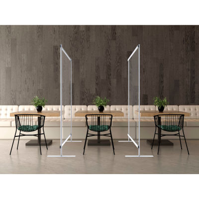Global Industrial Floor Supported Portable Clear Personal Safety Partition, 5'W x 5'H