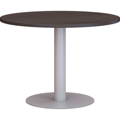 Bush Business Furniture 42" Round Conference Table with Metal Disc Base - Storm Gray
