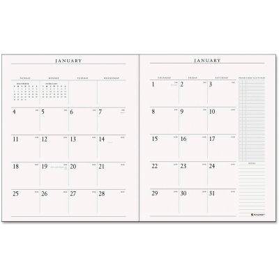 AT-A-GLANCE® Executive Monthly Padfolio Refill, 9 x 11, White, 2021