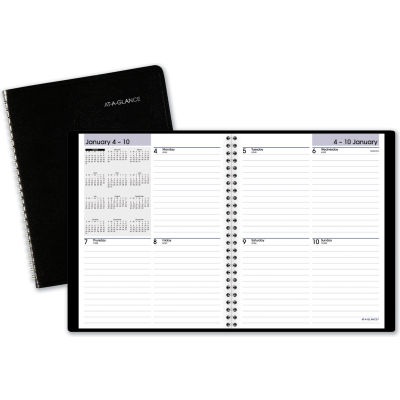 AT-A-GLANCE® Seven-Day Weekly Planner, 6-7/8 x 8-3/4, Black, 2021