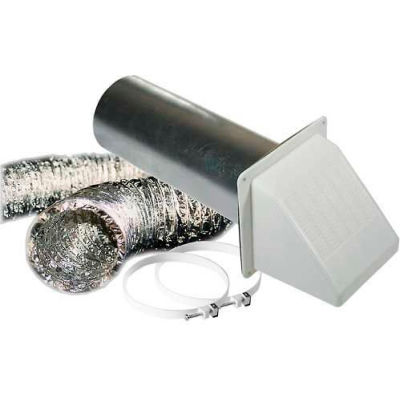 Speedi-Products Ul 181 Alum. Foil Duct Vent Kit With White Hood EX-DVK 496 4" X 96"