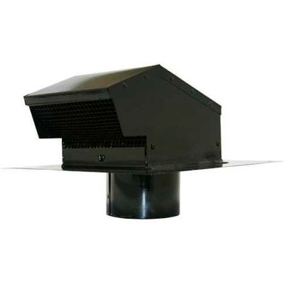 Speedi-Products Galvanized Roof Cap With Collar EX-RCGC 04 Black 4"