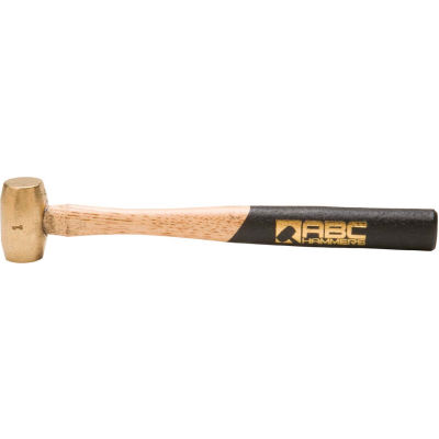 ABC Hammers ABC1BW 1 lb. Non-Sparking Brass Hammer, 10" Wood Handle