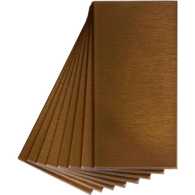 Aspect Short Grain 3" X 6" Brushed Bronze Metal Decorative Wall Tile, 8 Pack - A53-53