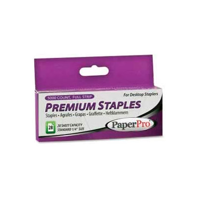 PaperPro® Standard Staples, 28 Sheet Capacity, 1/4" Leg Length, 210 Per Strip, 5000/Box