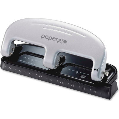 PaperPro® 3-Hole Punch, 20 Sheet Capacity, Black/Gray