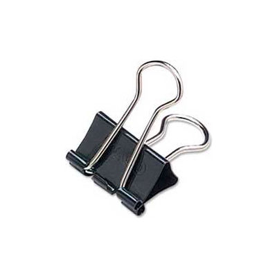 Acco® Binder Clips, Small, 3/4" Width, 5/16" Capacity, Black/Silver, 12/Dozen